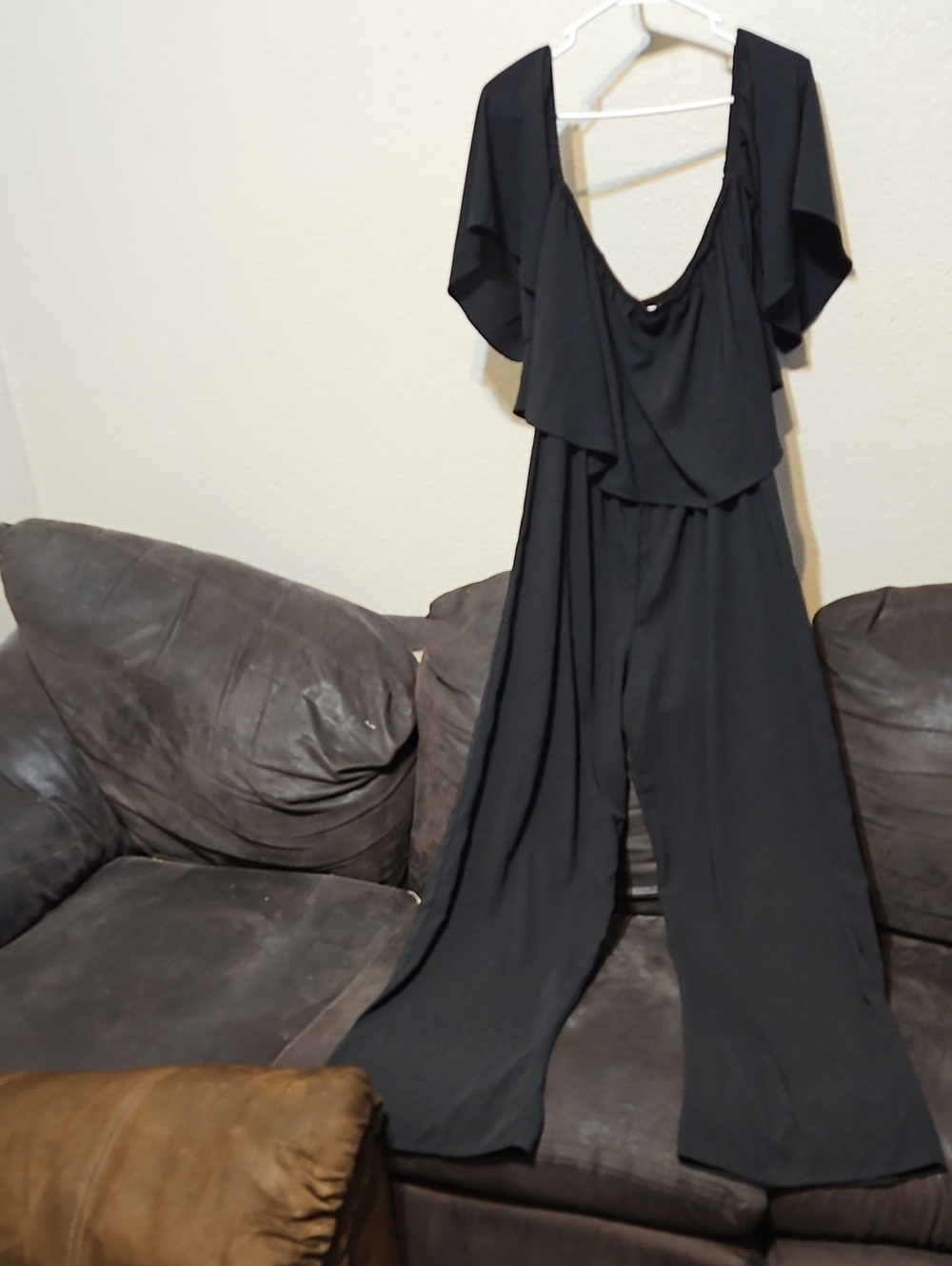 Daytrip Black Flutter-Sleeve Wide Leg Jumpsuit